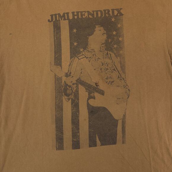 Jimi Hendrix Band Crew Neck Short Sleeve Graphic T Shirt Mens Size XL Brown - Picture 4 of 9